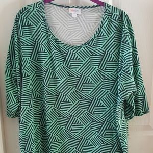 LuLaRoe Green/Black Top